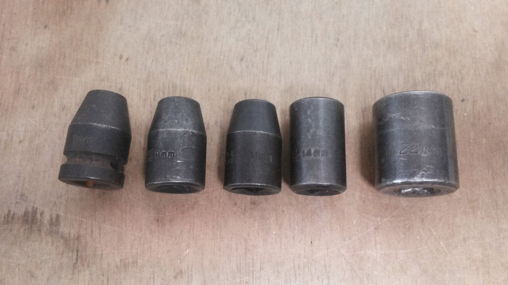Krachtdoppen 1/2" 9mm tm 22mm, Verzenden, Gebruikt