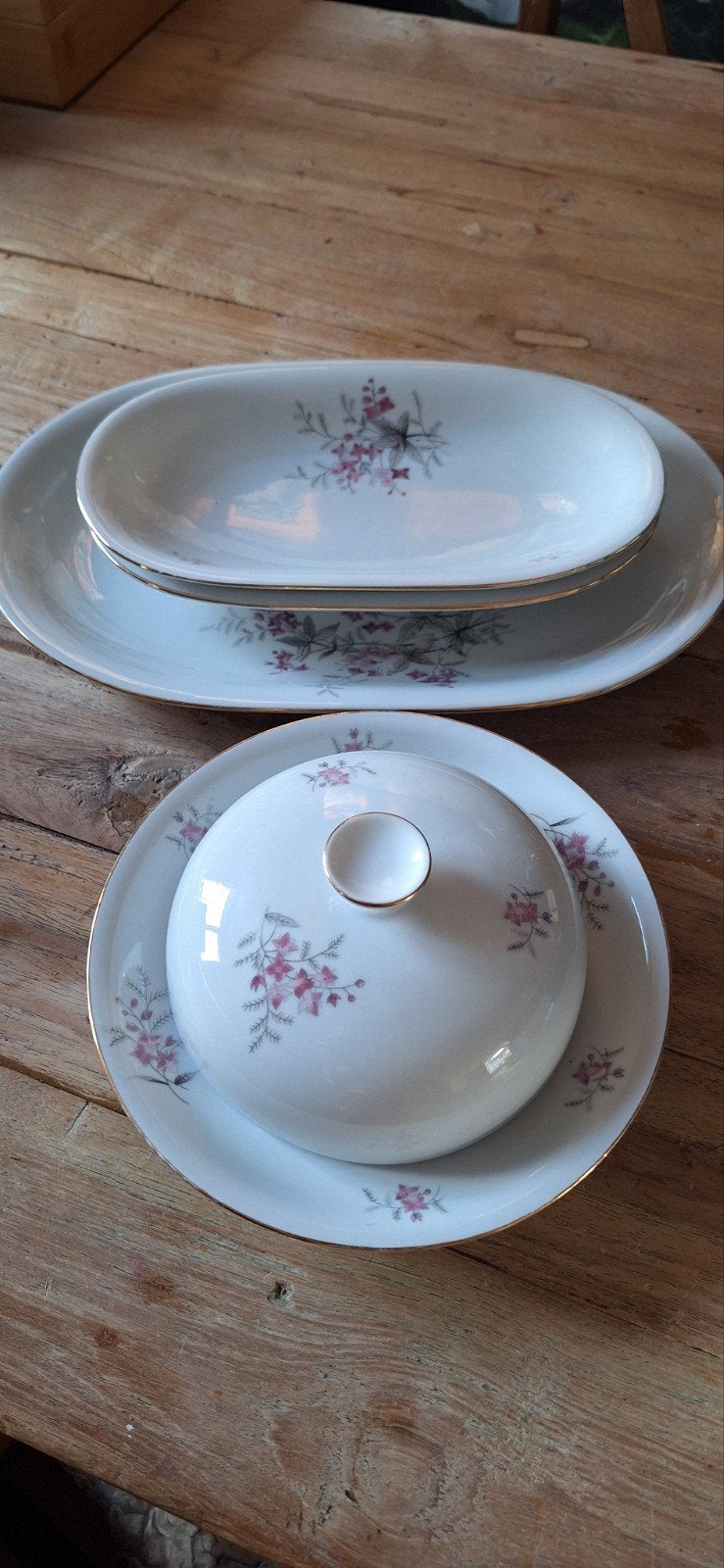 Vintage Wawel Porseleinen Schalen Set - Roze Bloemen, Ophalen of Verzenden