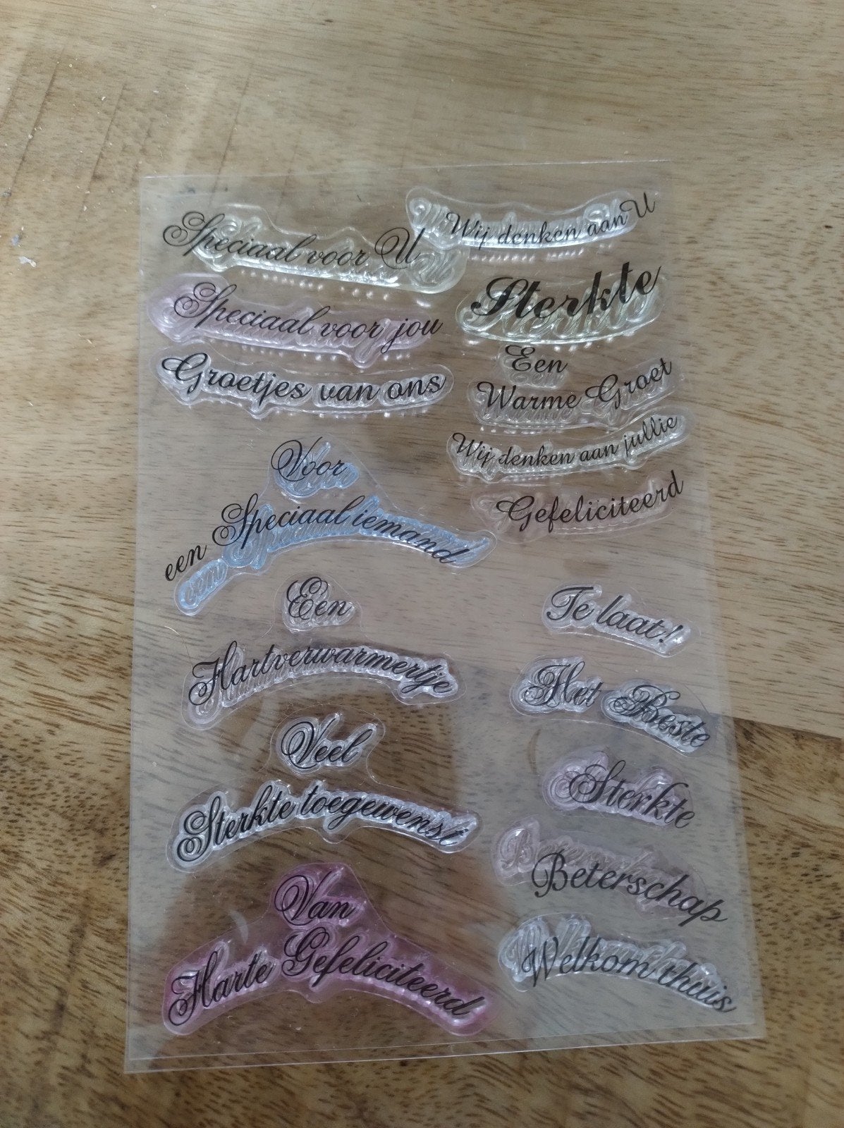 Clearstamps met Nederlandse teksten, Ophalen of Verzenden, Zo goed als nieuw, Clearstamp