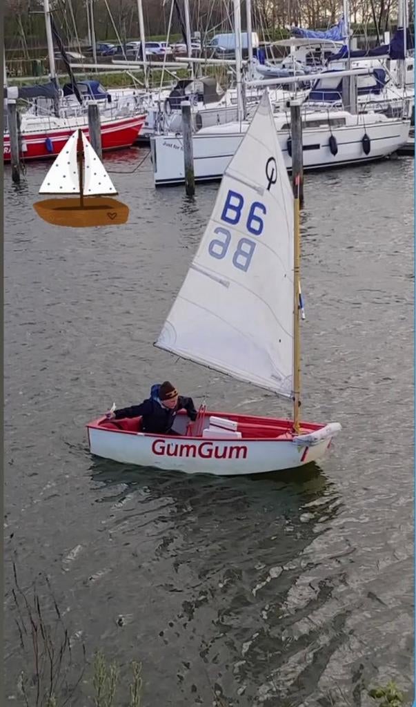 Optimist zeilboot, Watersport en Boten, Zeilen en Zeiltoebehoren, Gebruikt, Overige typen, Minder dan 15 m², Ophalen of Verzenden