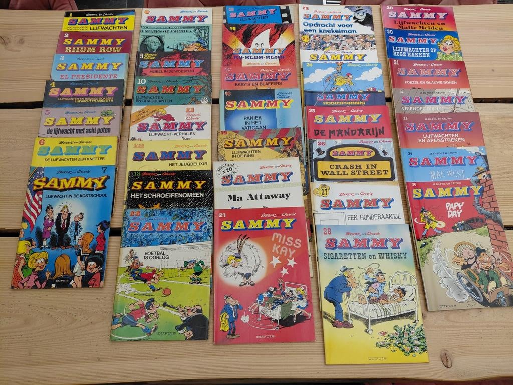 Grote collectie Sammy stripboeken - 35 delen, Boeken, Stripboeken, Meerdere stripboeken, Ophalen of Verzenden, Gelezen, Raoul Cauvin