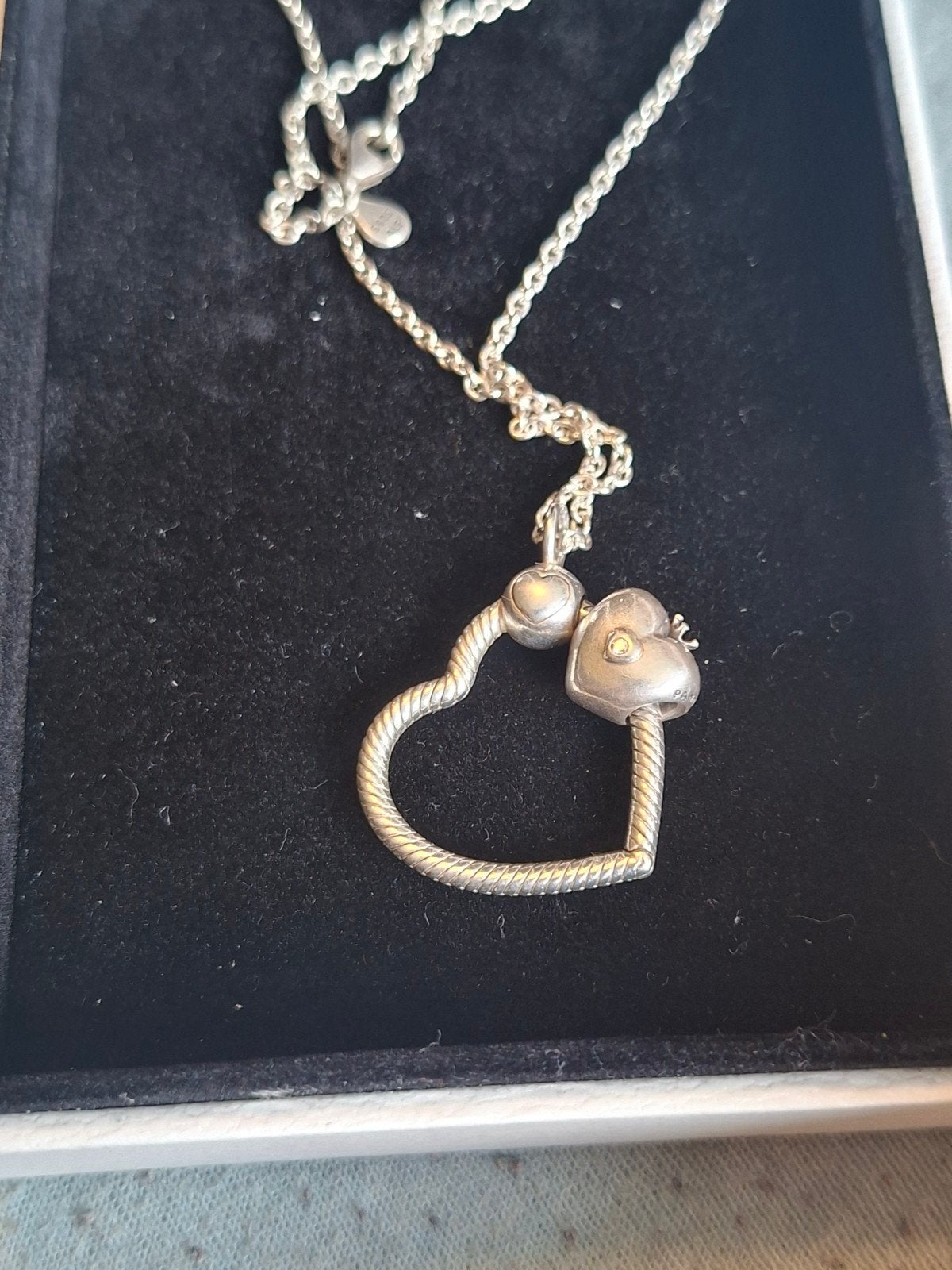 pandora ketting met hartje, Ophalen of Verzenden, Zo goed als nieuw, Zilver, Zilver