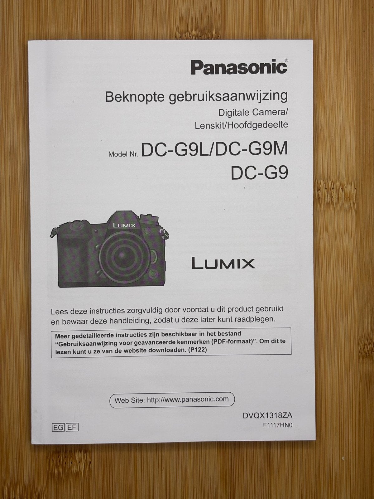 Panasonic Lumix DC-G9L/DC-G9M/DC-G9 Gebruiksaanwijzing, Audio, Tv en Foto, Ophalen of Verzenden, Zo goed als nieuw, Overige Merken