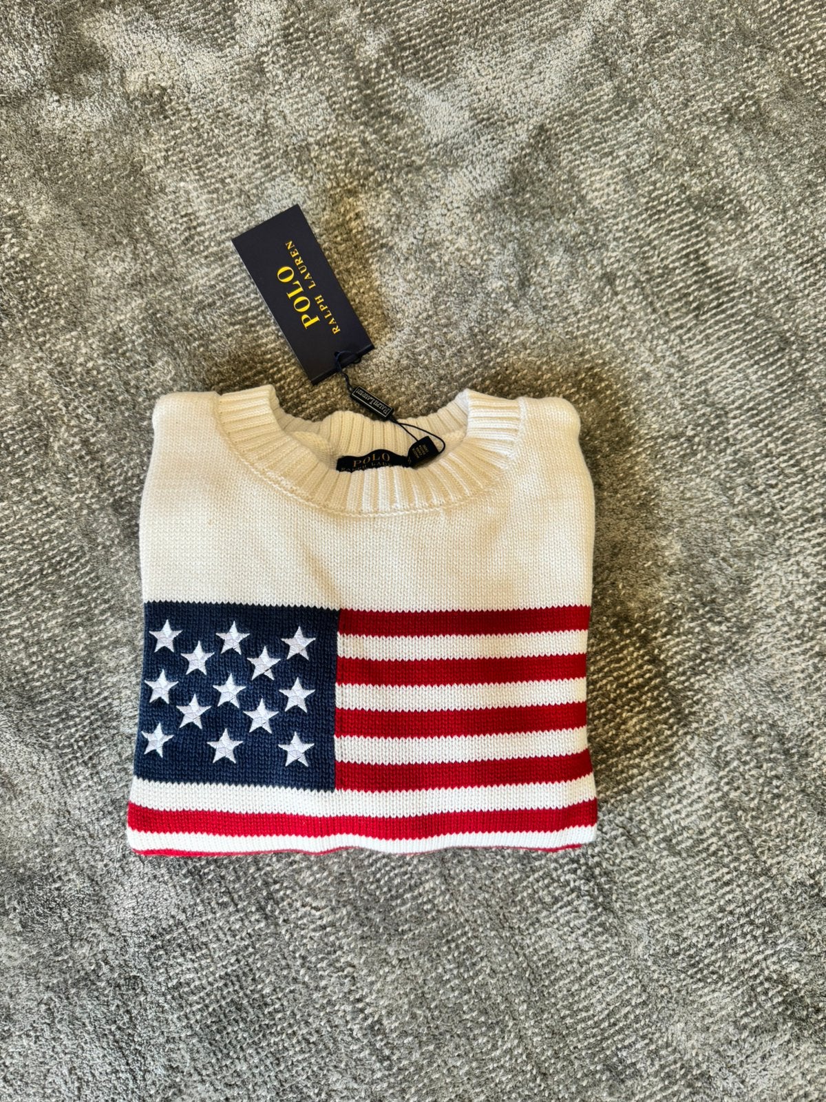 Ralph lauren usa vlag trui, Kleding | Heren, Truien en Vesten, Ophalen of Verzenden, Zo goed als nieuw, Maat 52/54 (L), Wit