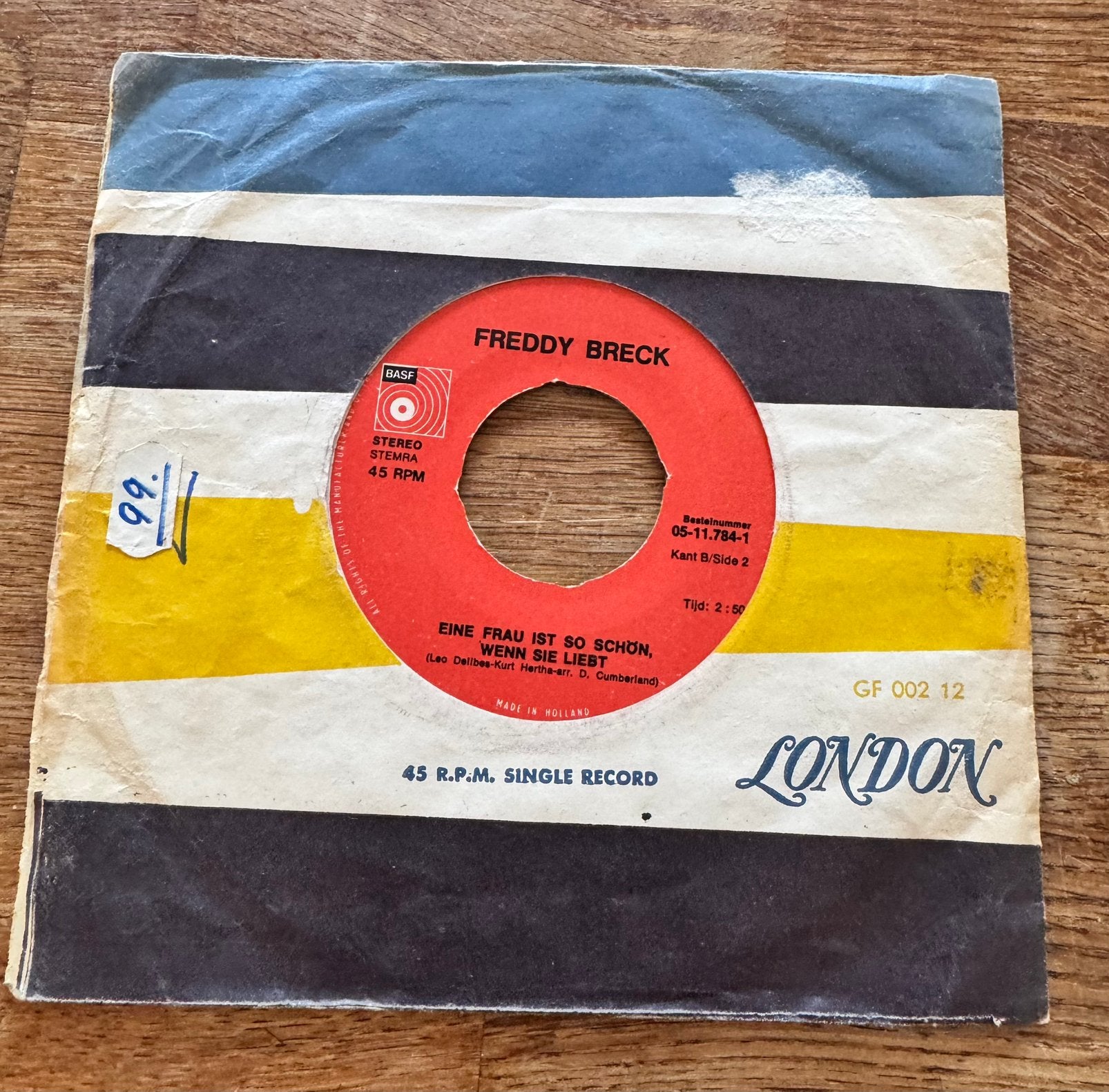 Vinyl Single - Freddy Breck, Ophalen of Verzenden, Zo goed als nieuw, Pop