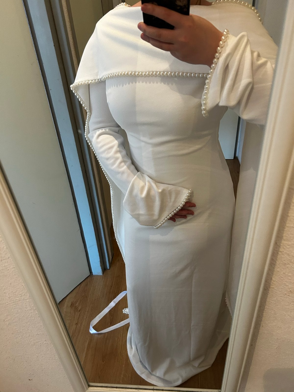 Elegante Trouwjurk met Parels - Ivory (wit), Kleding | Dames, Trouwjurk, Wit, Ophalen of Verzenden, Zo goed als nieuw