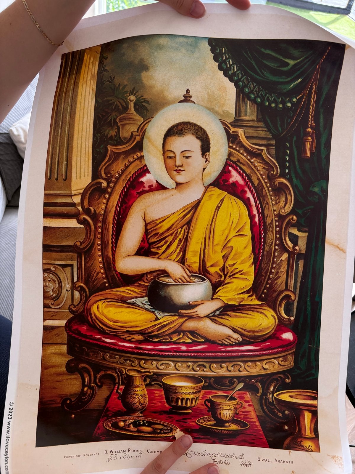 Vintage Boeddha print - Siwali, Arahath - D. William Pedris, Ophalen of Verzenden