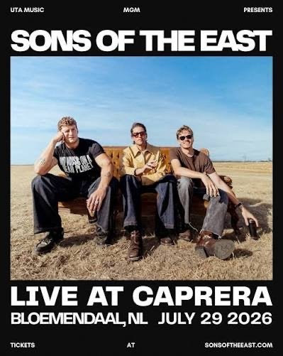 2 tickets Sons of the East - Bloemendaal - 29 Juli 2026, Tickets en Kaartjes, Concerten | Pop, Twee personen, Juli