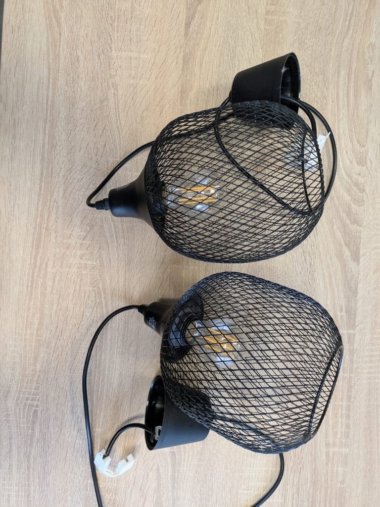 Mesh lampen, Ophalen of Verzenden, Zo goed als nieuw, Metaal, Industriële kooilamp / cage light in Edison-stijl