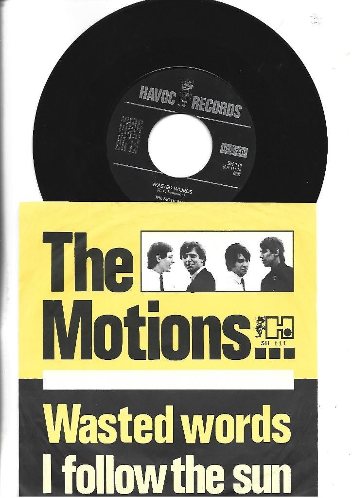 THE MOTIONS SINGLE 7" WASTED WORDS  1965, Fotohoes, Ophalen of Verzenden, Zo goed als nieuw, Pop