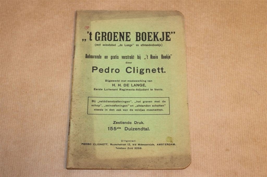 t Groene Boekje - Pedro Clignett - ca 1920, Ophalen of Verzenden, Tweede Wereldoorlog, Zo goed als nieuw, Overige onderwerpen