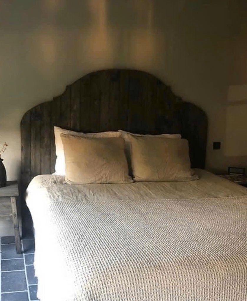 Landelijke slaapkamer ~ bed,hoofdbord ~ Huisje Sfeer, Ophalen of Verzenden, Landelijk, 180 cm, Hout