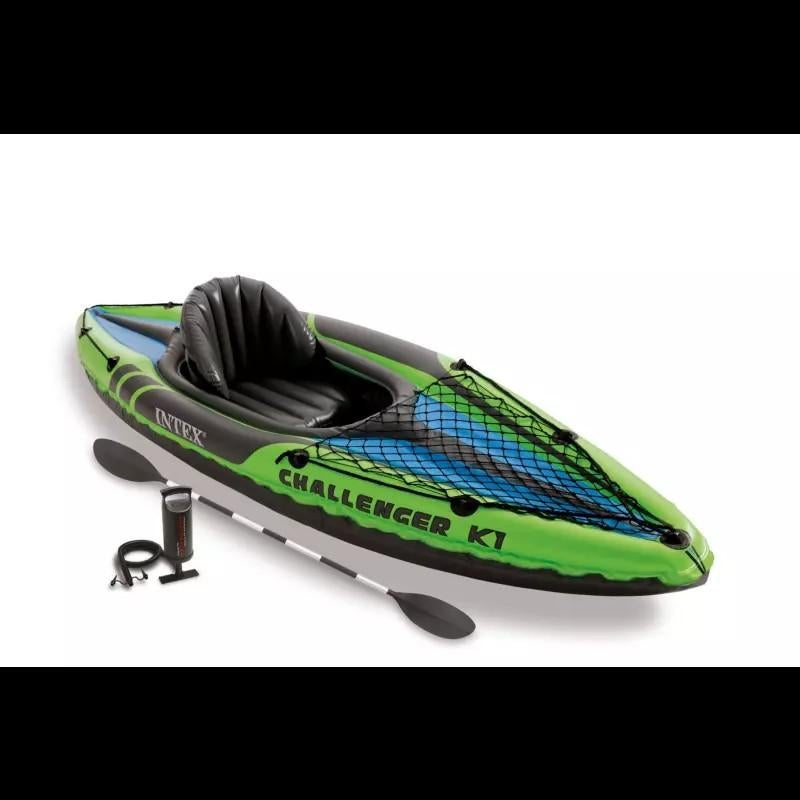 Intex Challenger K1 Opblaasbare Kajak - 1 Persoons, Watersport en Boten, Ophalen of Verzenden, Opblaasbaar, Zo goed als nieuw