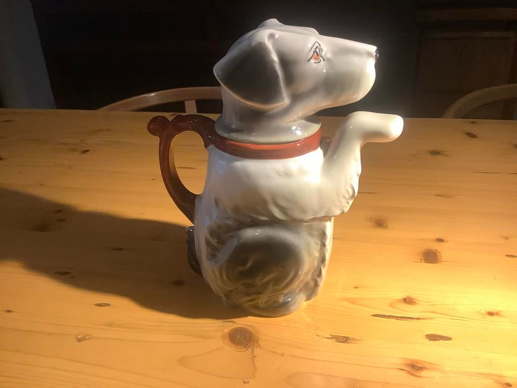 Vintage theepot in de vorm van een hond, Antiek en Kunst, Ophalen