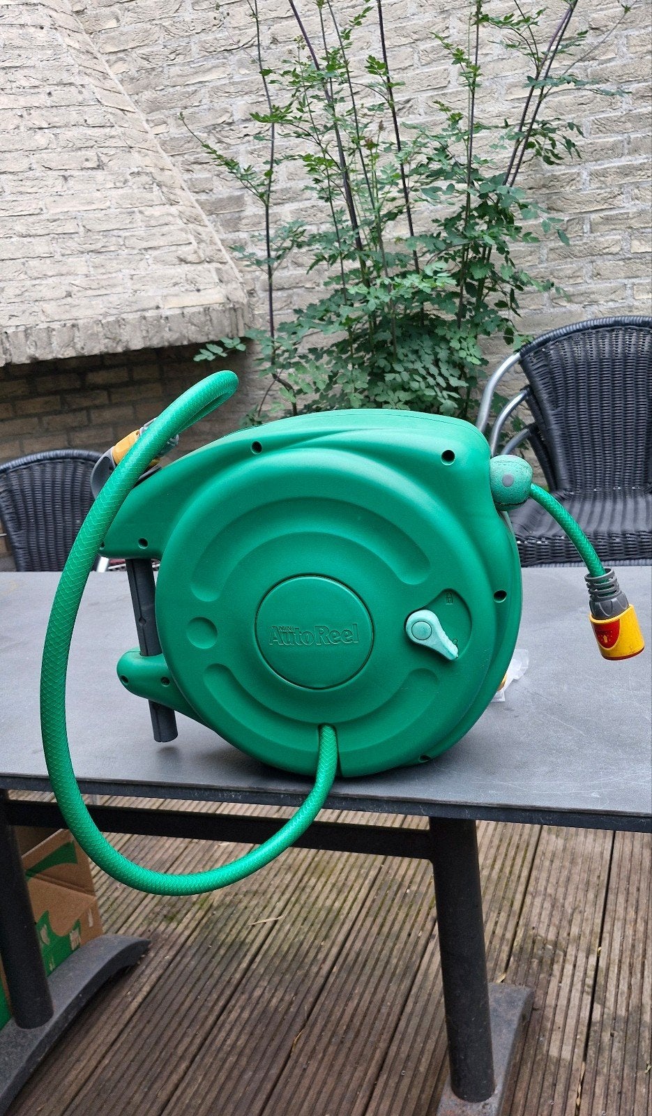 Hozelock wanslangenbox 10 m., Ophalen of Verzenden, Gebruikt