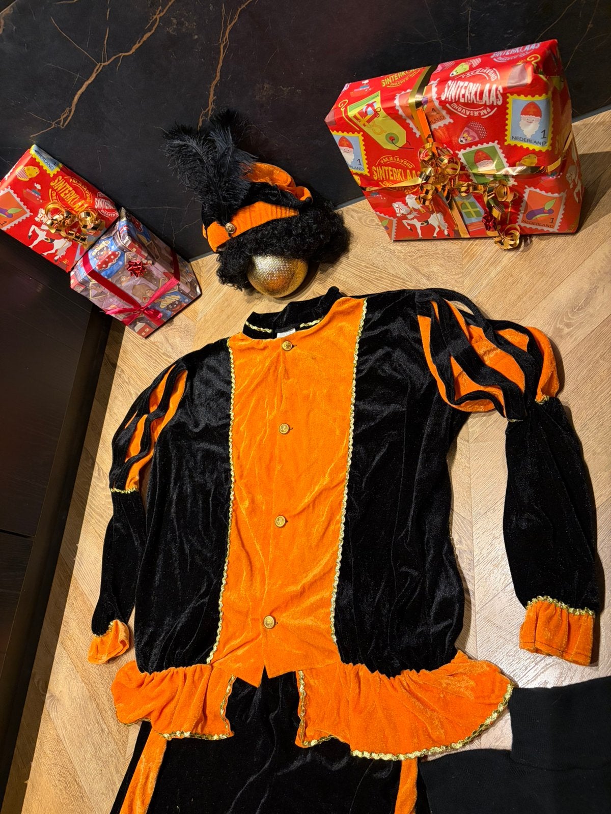 Pietenpak oranje zwart  maat xl  kwaliteit sinterklaas, Ophalen of Verzenden
