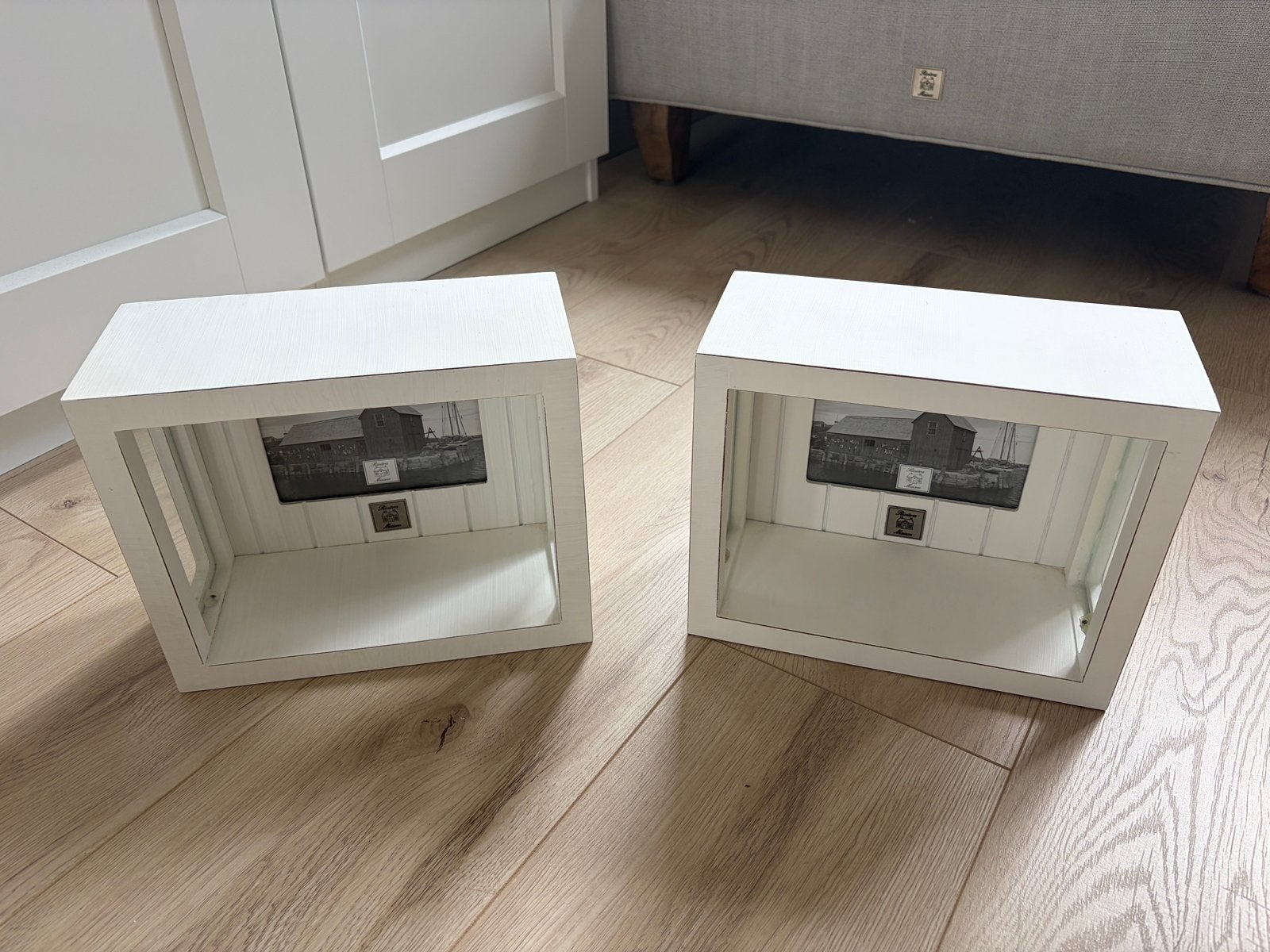 Riviera Maison fotoboxen van hout met glas, Ophalen, Zo goed als nieuw