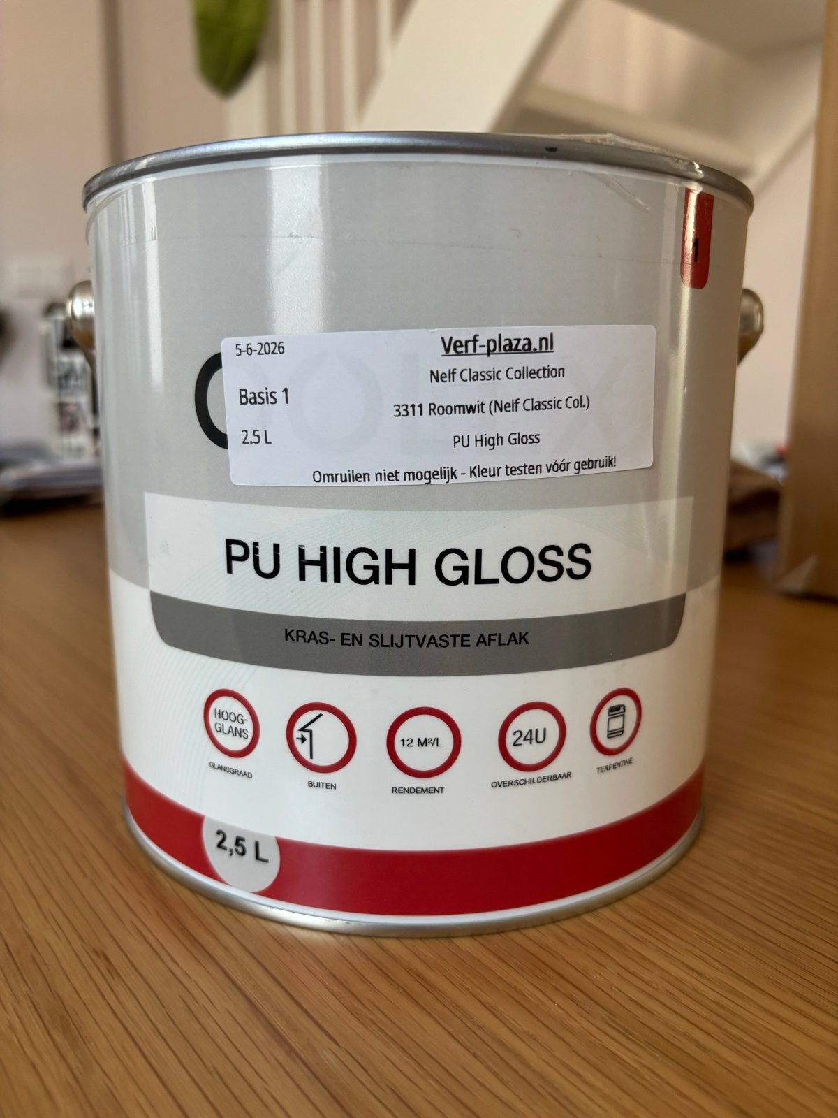 Oolex PU High Gloss Lak - 2.5L - Nelf Classic Roomwit, Ophalen, Wit, Nieuw, Lak