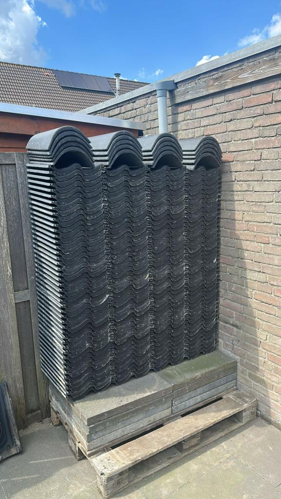 Dakpannen Nelskamp, mat zwart, Doe-het-zelf en Verbouw, Dakpannen en Dakbedekking, Ophalen, Steen of Klei, Zwart, Nieuw