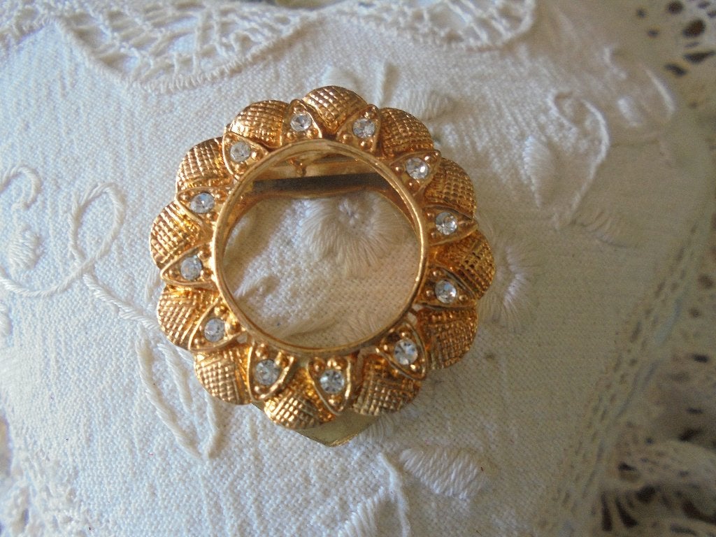 Vintage Sjaal klem goudkleur strass, Ophalen of Verzenden, Zo goed als nieuw, Goud, Overige materialen
