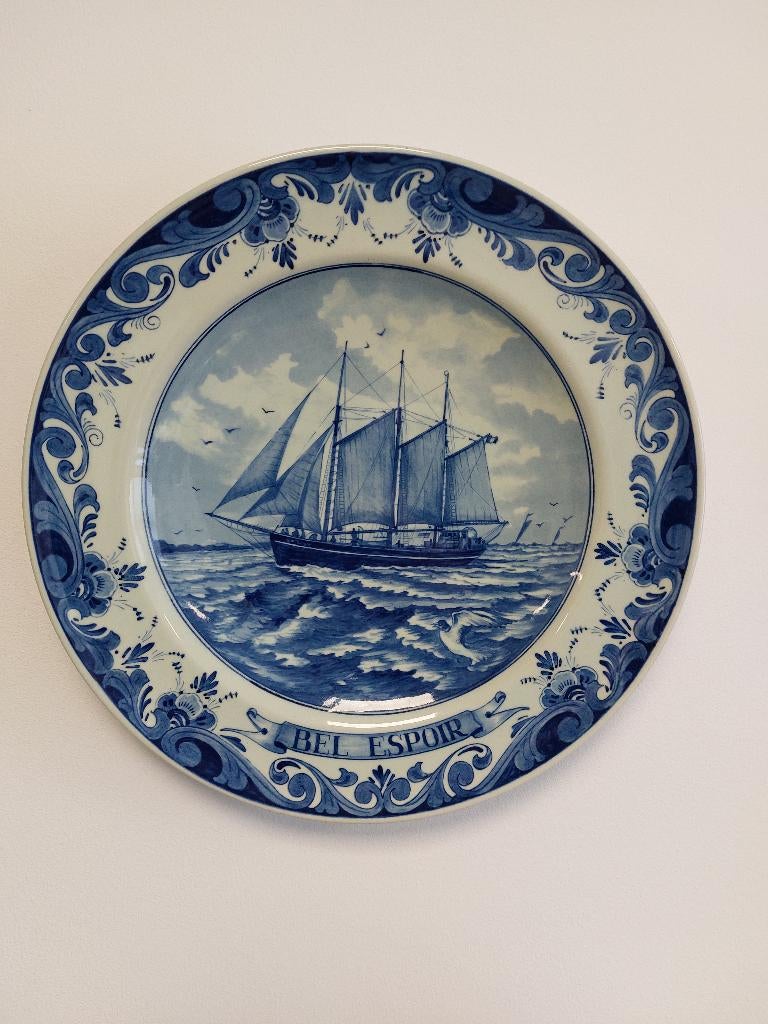 SAIL AMSTERDAM 1980, 9 Delfts blauwe borden, complete serie, Verzamelen, Scheepvaart, Ophalen, Zo goed als nieuw, Zeilboot, Overige typen