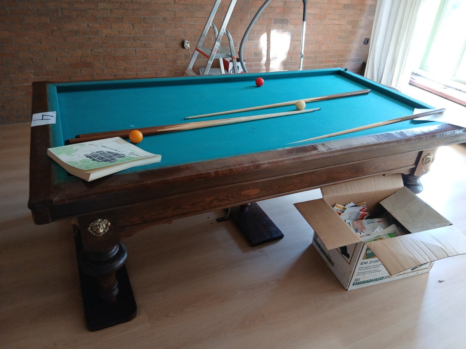Biljart tafel, Ophalen, Biljarttafel