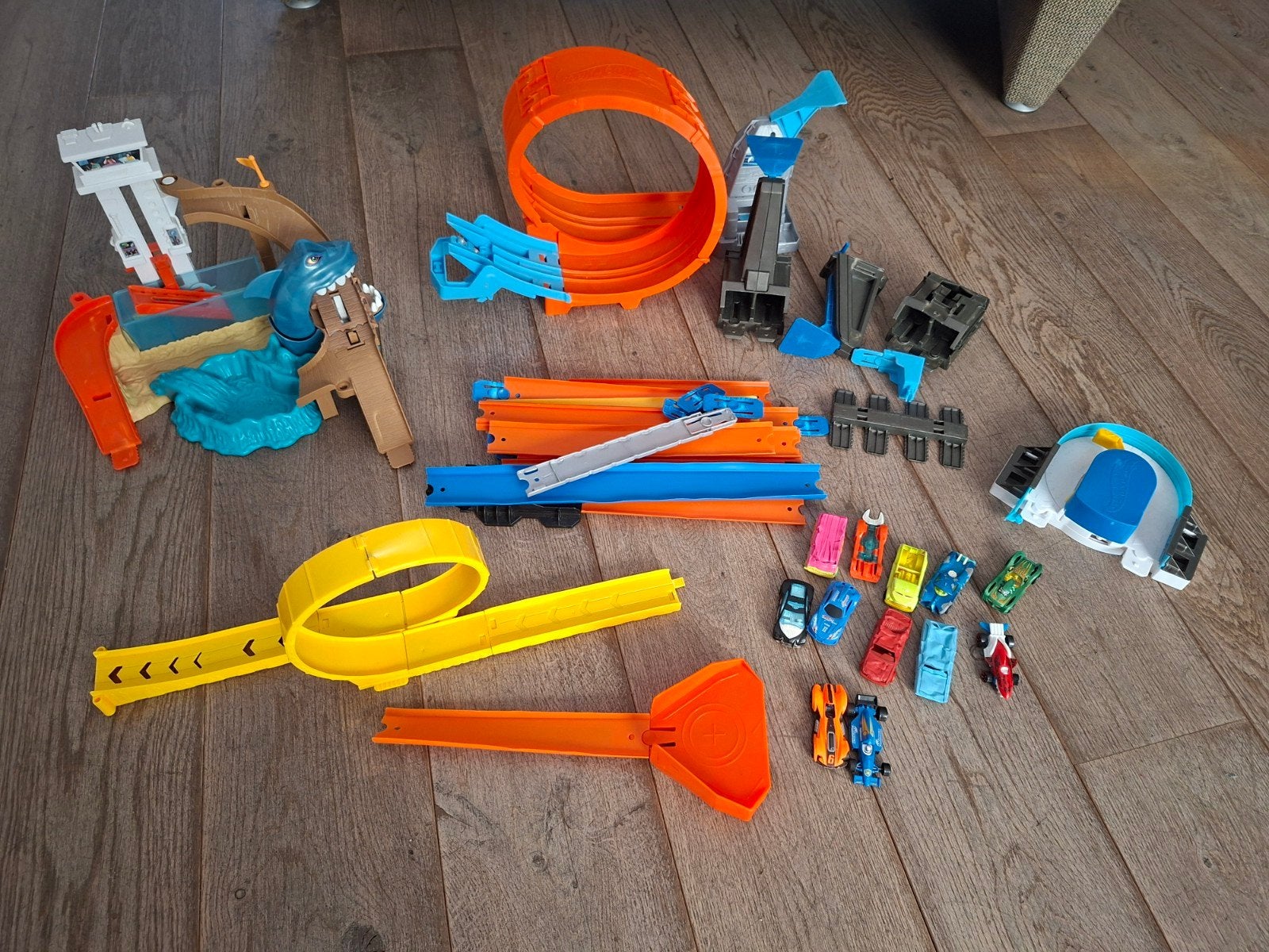 Losse HotWheels Baanset met Auto's, Ophalen of Verzenden, Gebruikt
