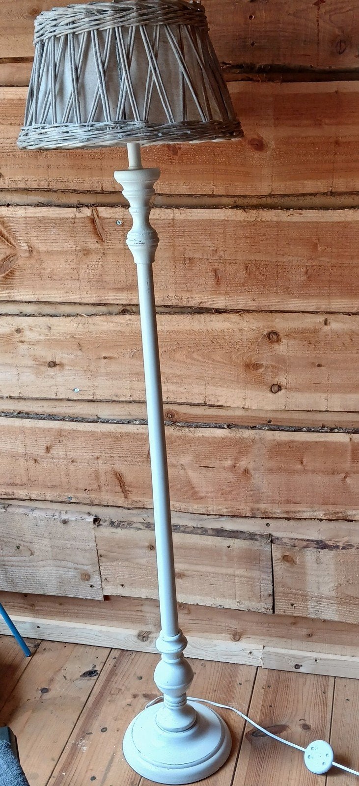 Vloerlamp met rieten kap, hoogte 1.53m, Ophalen, Gebruikt, Natuurlijk materiaal, 150 tot 200 cm