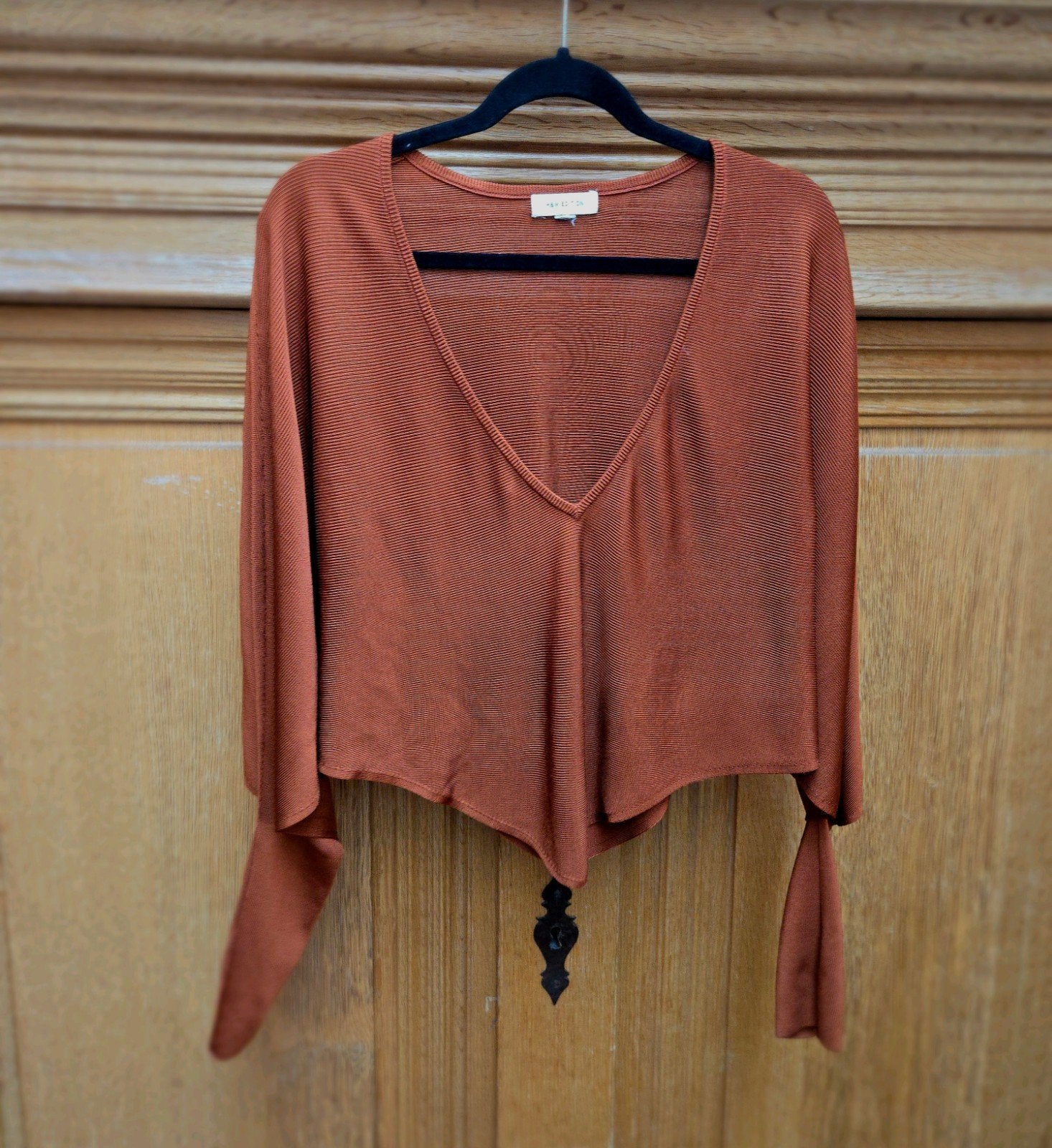 H&M Edition cropped capetop Maat L, Bruin, Maat 42/44 (L), H&M Edition, Ophalen of Verzenden