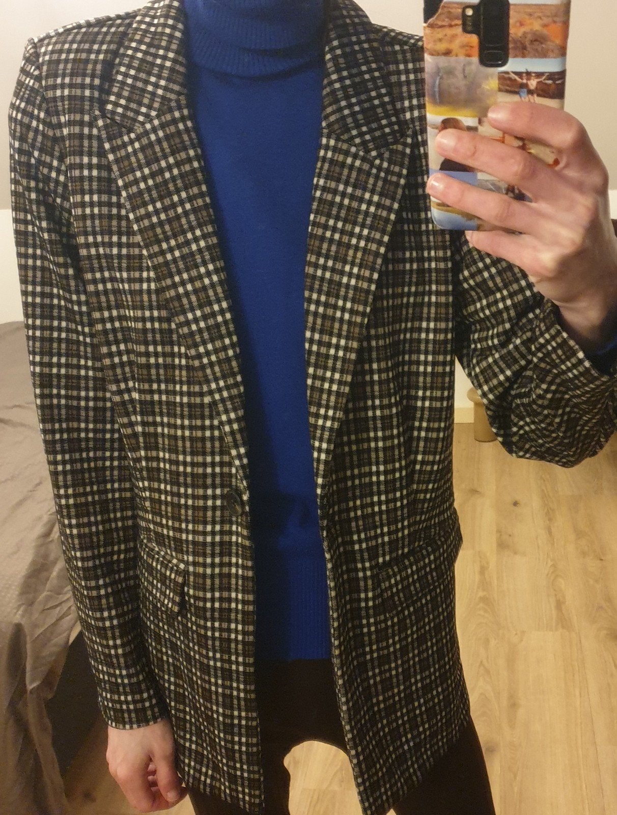 Dames blazer, geruit, bruin, zwart, B Young, maat XS, zgan, Kleding | Dames, Jasjes, Kostuums en Pakken, Zwart, Ophalen of Verzenden