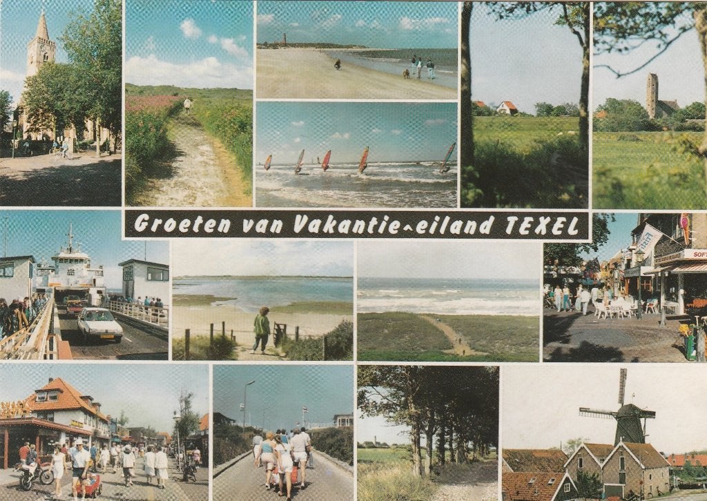 TEXEL Veerboot Centrum Strand Molen Groeten, Verzenden, 1980 tot heden, Gelopen, Waddeneilanden