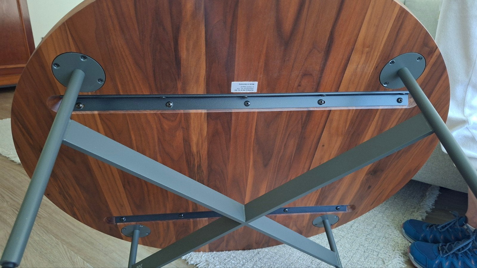 Rolf Benz Salontafel - Rond - Amerikaans  noten, 50 tot 100 cm, Rond, Zo goed als nieuw, Metaal
