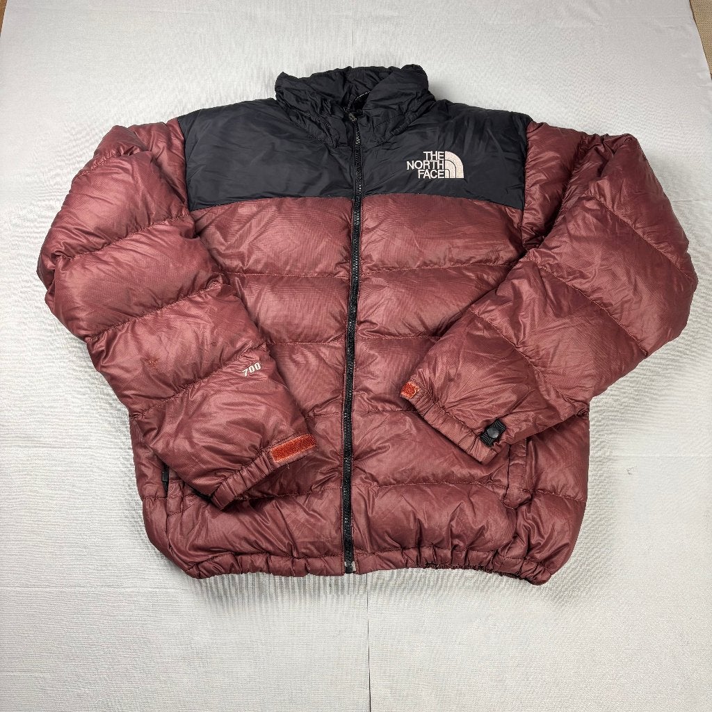 The North Face Nuptse 700 donsjas, Kleding | Heren, Zo goed als nieuw, The North Face, Rood, Verzenden