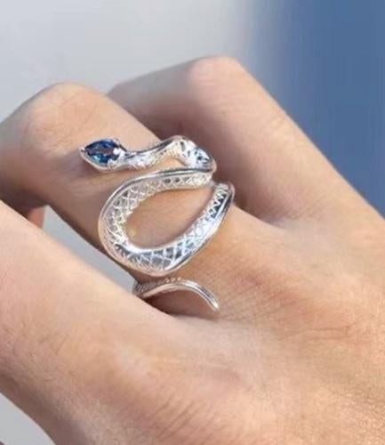 Leuk slag stalen dames ring met blauw zirkoon, Sieraden, Tassen en Uiterlijk, Ringen, Nieuw, Ophalen of Verzenden, 17 tot 18, Met edelsteen