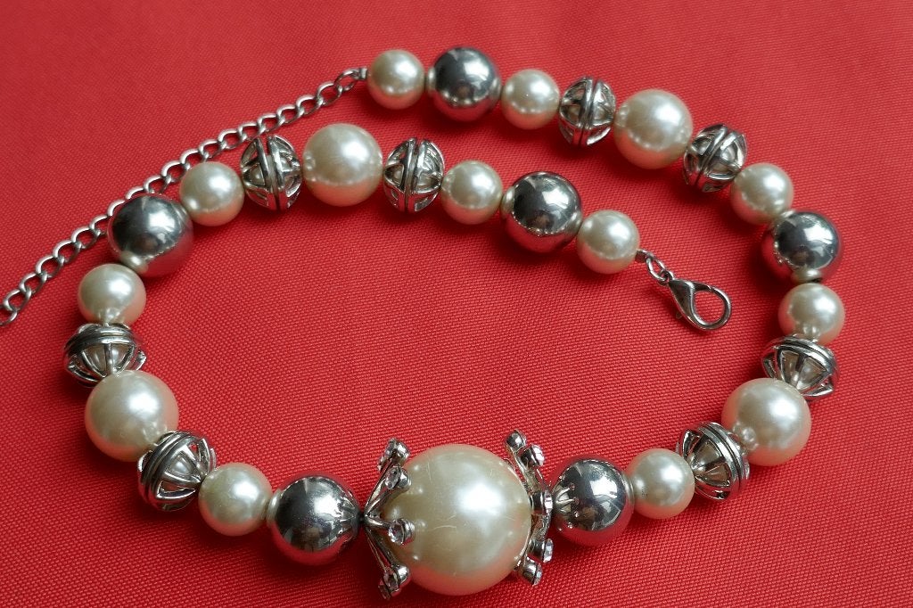 Statement Parel  Collier, Ophalen of Verzenden, Zo goed als nieuw, Zilver, Overige materialen