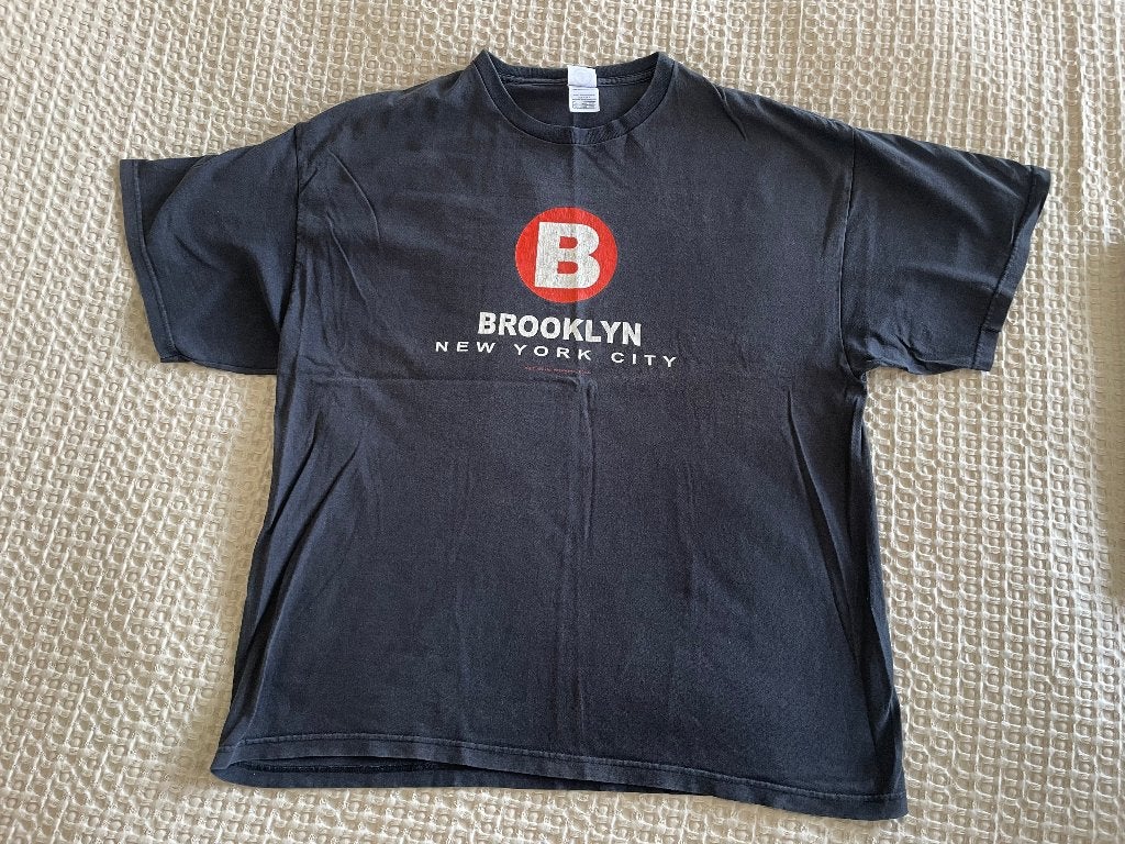tshirt brooklyn new york vintage xxl subway metro trein, Ophalen of Verzenden, Gedragen, Overige maten, Zwart