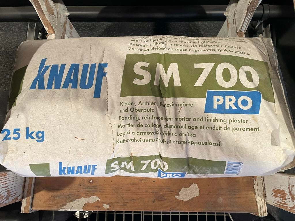 Knauf SM 700 PRO - Hecht-, Armeer- en Renovatiemortel 25kg, 20 liter of meer, Ophalen, Nieuw, Wit