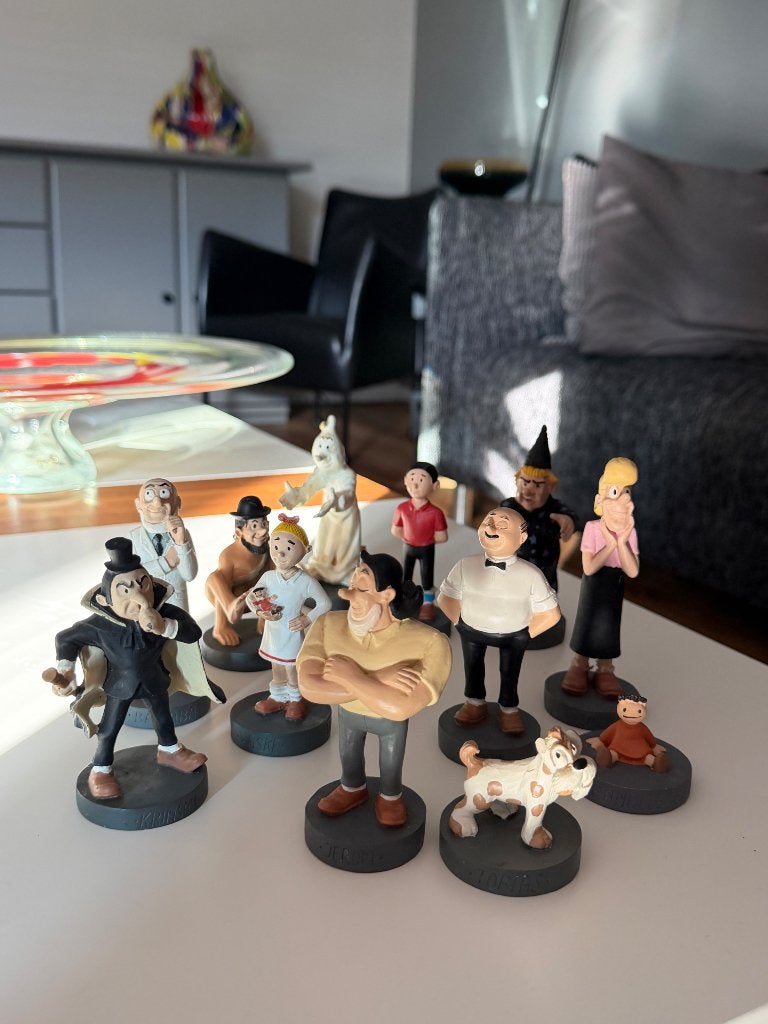 Set van 12 Suske en Wiske beeldjes – Vandersteen –, Ophalen of Verzenden, Kuifje, Gebruikt, Beeldje of Figuurtje