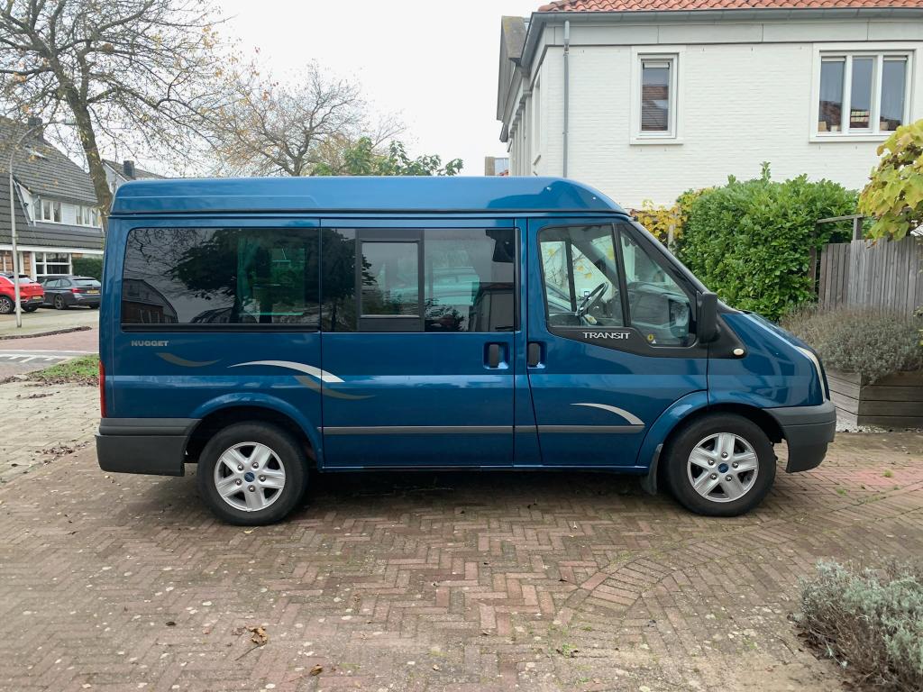 Ford transit Nugget trekhaak 2008 Blauw, Auto's, 2000 kg, Blauw, Grijs, Particulier