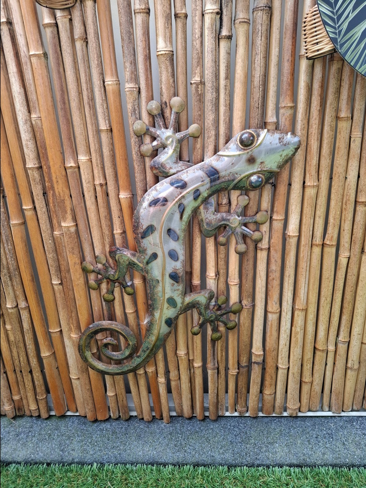 Decoratieve gekko wanddecoratie metaal, Huis en Inrichting, Woonaccessoires | Overige, Gebruikt, Metaal, Meerkleurig, Mediterraans