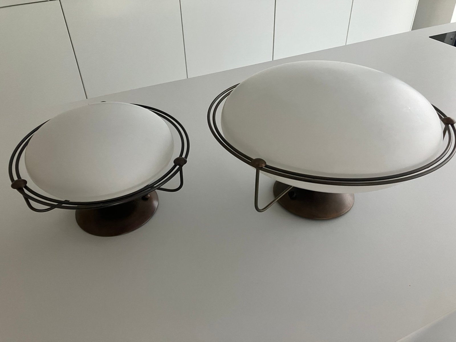 Steinhauer, 2x Plafondlamp brons messing, Ophalen, Zo goed als nieuw