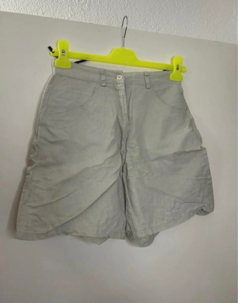 Dames korte broek | Once | maat S/36 | 100% linnen, Kort, Ophalen of Verzenden, Maat 36 (S), Grijs