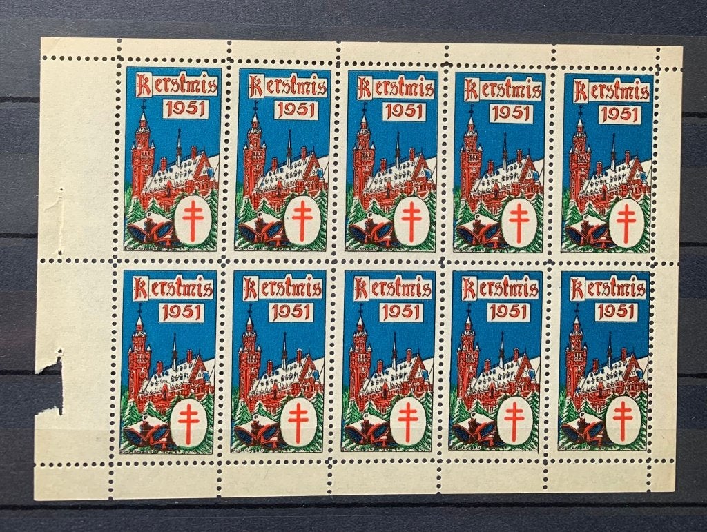 Sluitzegels 1951 tbc tuberculose + misperforatie, Verzenden, Na 1940, Gestempeld