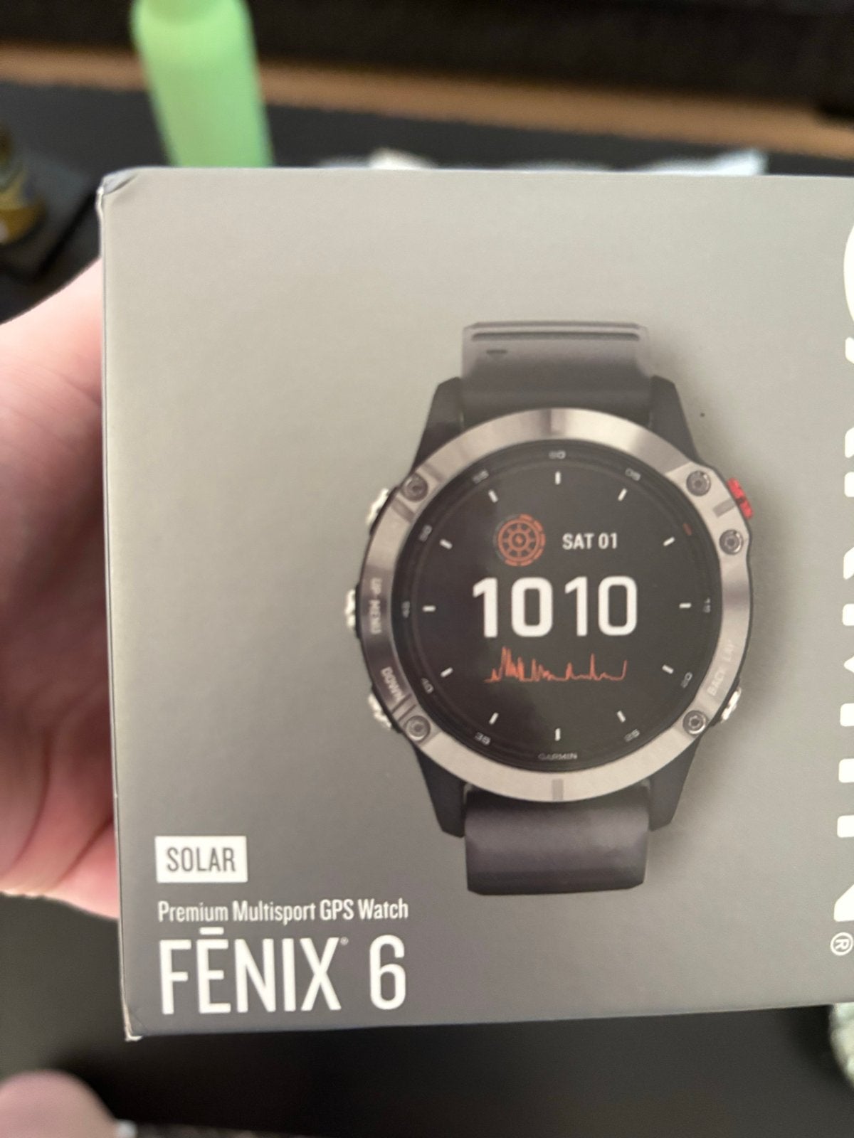 Garmin Fenix 6 Solar Multisport GPS Horloge, Ophalen, Zwart, Zo goed als nieuw, Waterdicht