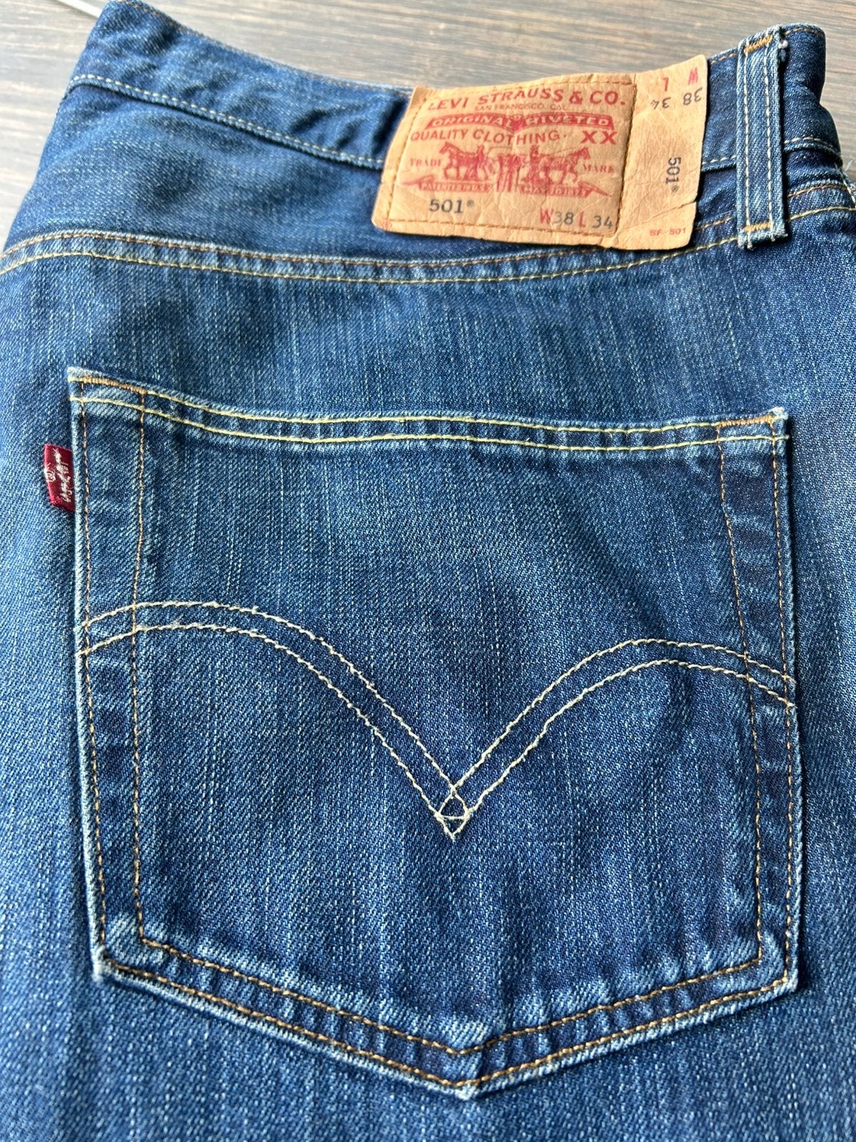 Vintage Levi’s 501 maat 38 / 32 grote maat, Ophalen of Verzenden, Gedragen, Blauw, W36 - W38 (confectie 52/54)
