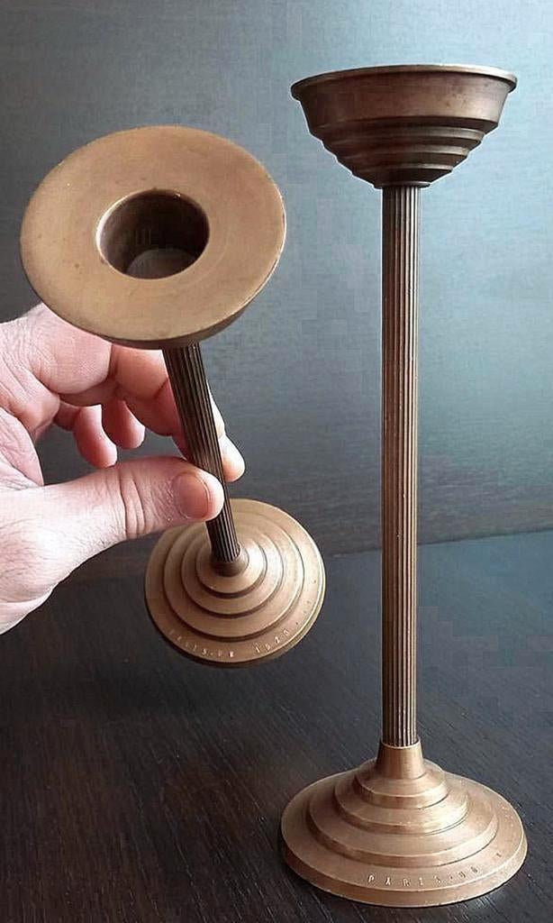 Art deco bronzen kandelaars uit frankrijk-brons kandelaars, Antiek en Kunst, Antiek | Kandelaars, Ophalen of Verzenden