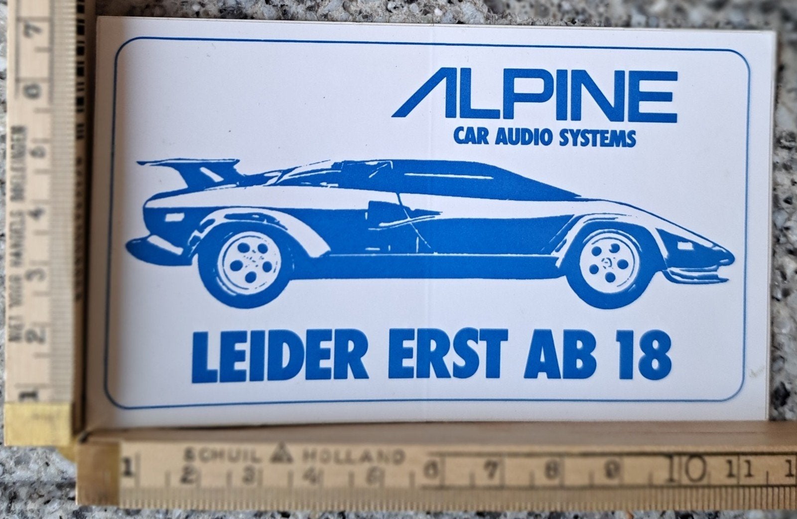 vintage Alpine Car Audio Systems-sticker Lamborghini, Ophalen of Verzenden, Zo goed als nieuw, Auto of Motor