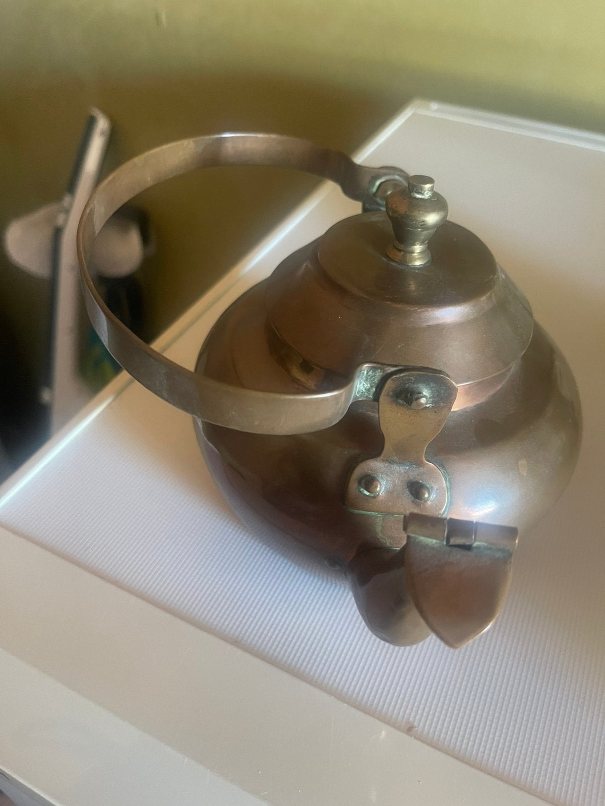 Antiek koperen Hollandse appelketel met origineel tuitklepje, Antiek en Kunst, Ophalen