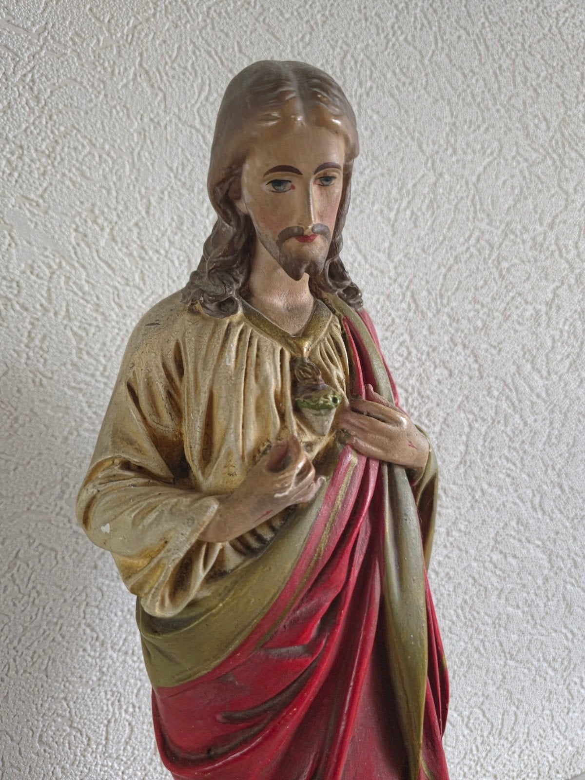Antiek Heilig Hart Jezus beeld - Religieuze kunst, Ophalen