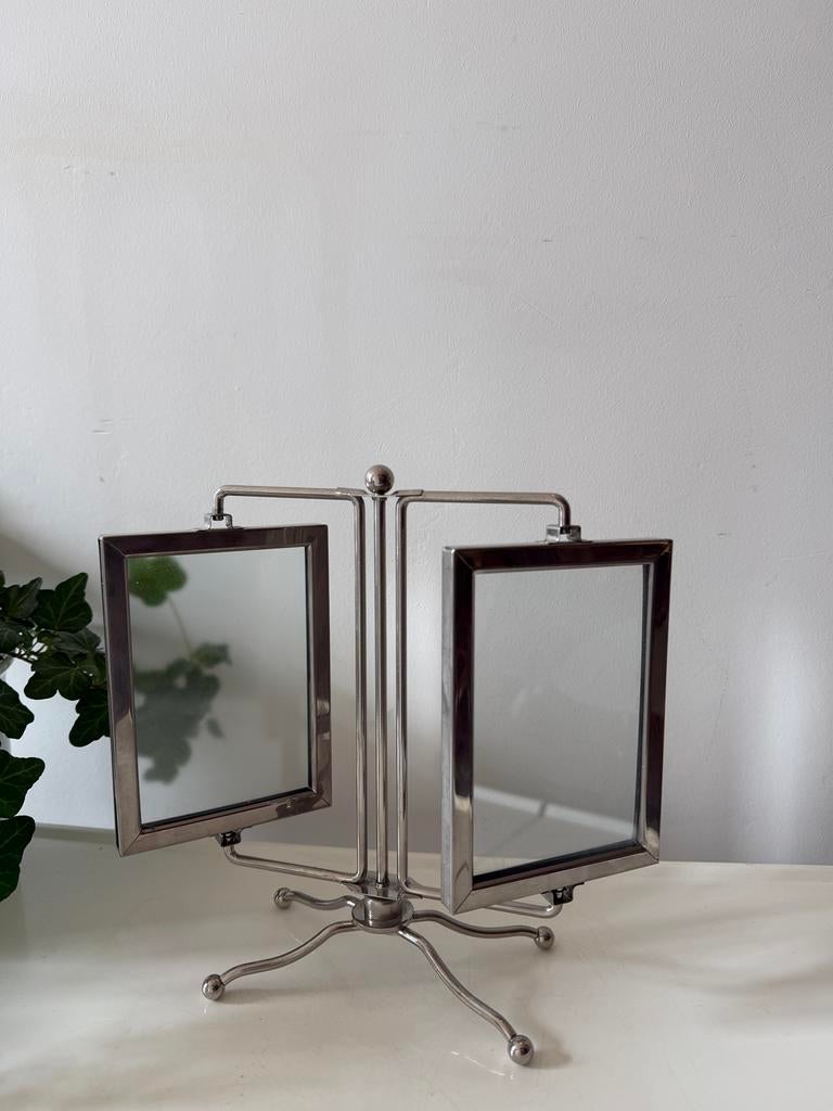 Chroom met glas foto carousel, Antiek en Kunst, Antiek | Woonaccessoires, Ophalen of Verzenden